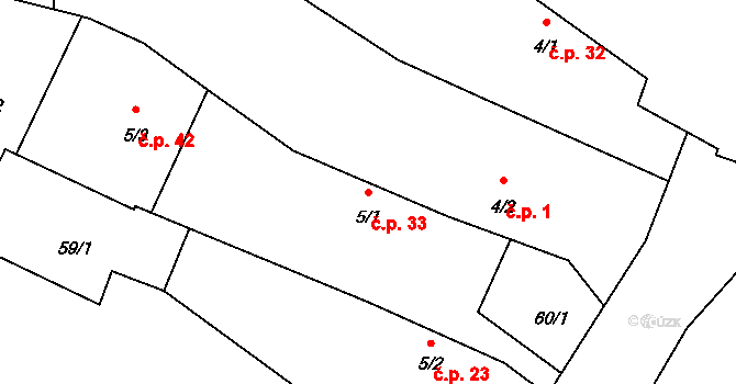Smilovice 33, Staňkovice na parcele st. 5/1 v KÚ Smilovice u Staňkovic, Katastrální mapa
