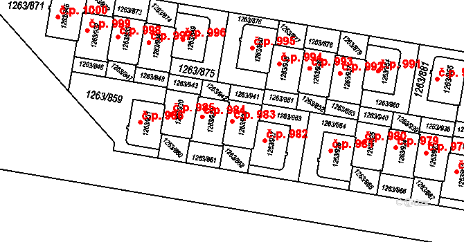Kolovraty 983, Praha, Katastrální mapa