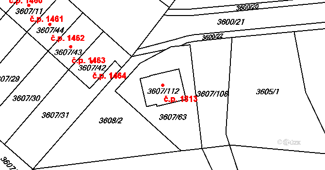Nová Paka 1813 na parcele st. 3607/112 v KÚ Nová Paka, Katastrální mapa