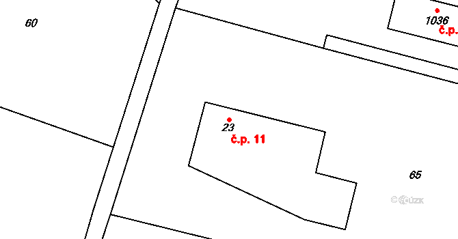 Podhůří 11, Vrchlabí na parcele st. 23 v KÚ Podhůří-Harta, Katastrální mapa