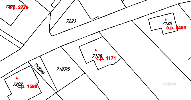 Varnsdorf 1171 na parcele st. 7189 v KÚ Varnsdorf, Katastrální mapa