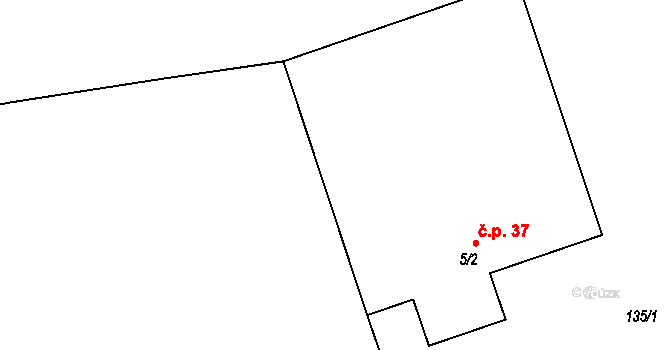 Daleké Popelice 37, Benešov nad Černou na parcele st. 5/2 v KÚ Dluhoště, Katastrální mapa