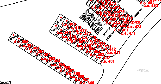 Rumburk 1 405, Rumburk na parcele st. 2830/74 v KÚ Rumburk, Katastrální mapa
