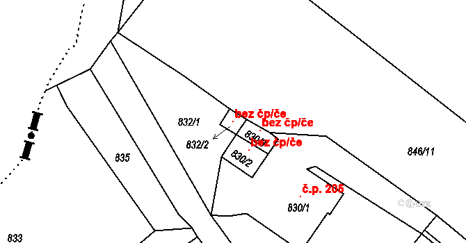 Petrovice u Karviné 38216744 na parcele st. 832/2 v KÚ Závada nad Olší, Katastrální mapa