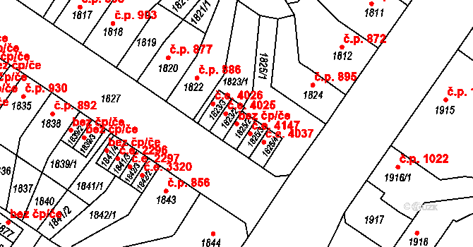 Ústí nad Labem 38853744 na parcele st. 1825/2 v KÚ Střekov, Katastrální mapa