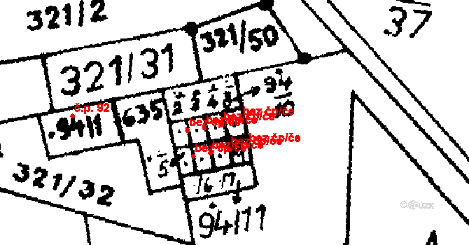 Ohníč 45130744 na parcele st. 94/8 v KÚ Křemýž, Katastrální mapa