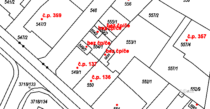Litoměřice 47630744 na parcele st. 553/3 v KÚ Pokratice, Katastrální mapa