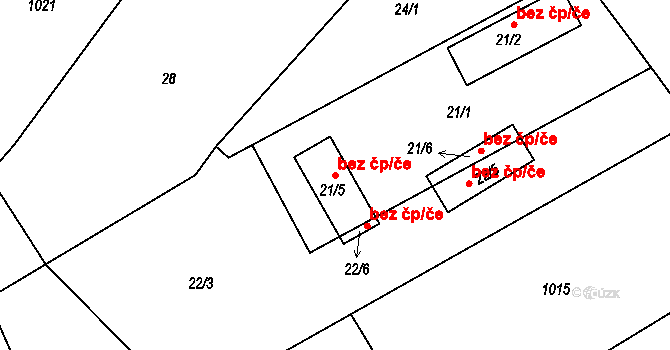 Suchdol nad Lužnicí 48110744 na parcele st. 21/5 v KÚ Tušť, Katastrální mapa