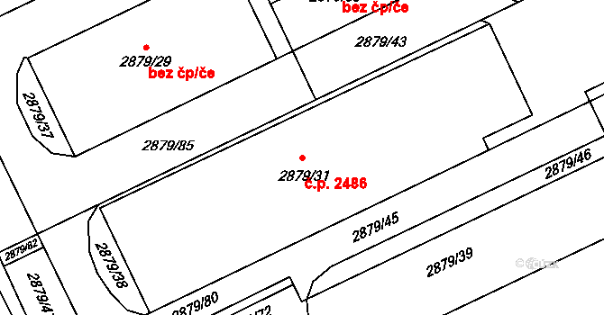 Boskovice 2486 na parcele st. 2879/31 v KÚ Boskovice, Katastrální mapa
