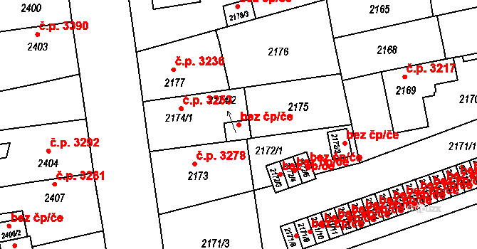Chomutov 87158744 na parcele st. 2174/2 v KÚ Chomutov II, Katastrální mapa