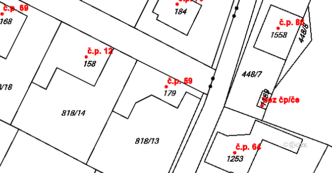 Dolní Březinka 59, Světlá nad Sázavou na parcele st. 179 v KÚ Dolní Březinka, Katastrální mapa
