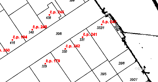 Nikolčice 241 na parcele st. 331 v KÚ Nikolčice, Katastrální mapa