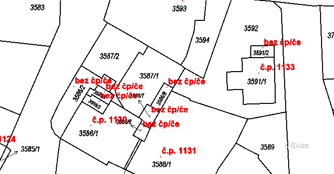 Česká Lípa 107294745 na parcele st. 3586/8 v KÚ Česká Lípa, Katastrální mapa