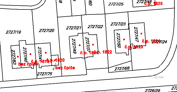 Tachov 1822 na parcele st. 2727/37 v KÚ Tachov, Katastrální mapa