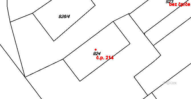 Lubná 214 na parcele st. 924 v KÚ Lubná u Rakovníka, Katastrální mapa