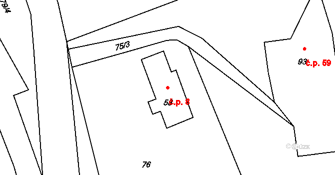 Ještětice 8, Solnice na parcele st. 58 v KÚ Ještětice, Katastrální mapa