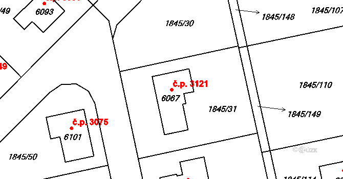 Šumperk 3121 na parcele st. 6067 v KÚ Šumperk, Katastrální mapa