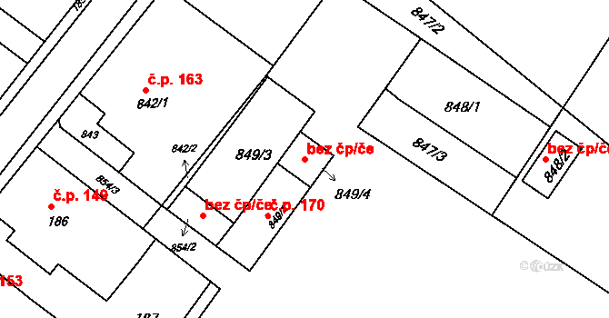 Svatoslav 39851745 na parcele st. 849/4 v KÚ Svatoslav u Tišnova, Katastrální mapa