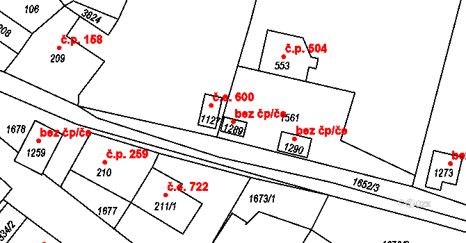 Krupka 41713745 na parcele st. 1289 v KÚ Krupka, Katastrální mapa