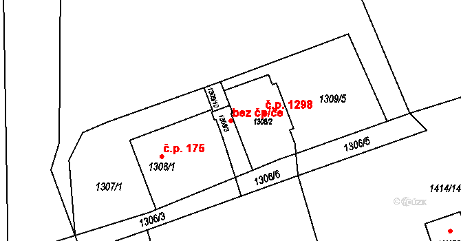 Karviná 43055745 na parcele st. 1308/3 v KÚ Ráj, Katastrální mapa