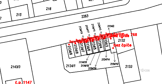 Krnov 43385745 na parcele st. 2134/7 v KÚ Opavské Předměstí, Katastrální mapa