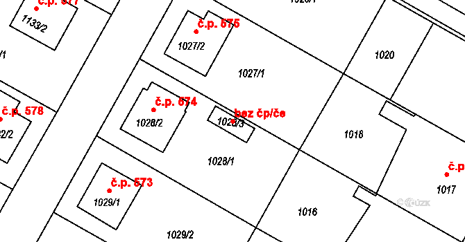 Kamenice nad Lipou 43472745 na parcele st. 1028/3 v KÚ Kamenice nad Lipou, Katastrální mapa