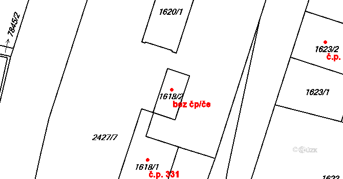 Holice 62756745 na parcele st. 1618/2 v KÚ Holice v Čechách, Katastrální mapa