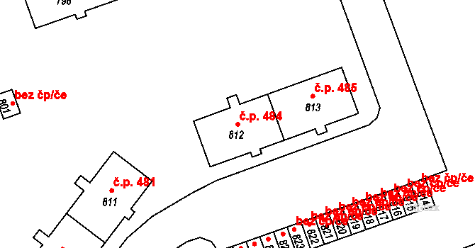 Holýšov 484 na parcele st. 812 v KÚ Holýšov, Katastrální mapa