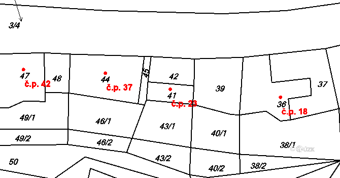 Sychotín 23, Kunštát na parcele st. 41 v KÚ Sychotín, Katastrální mapa