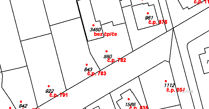 Humpolec 782 na parcele st. 860 v KÚ Humpolec, Katastrální mapa