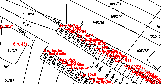 Brodek u Přerova 1006 na parcele st. 1328/8 v KÚ Brodek u Přerova, Katastrální mapa