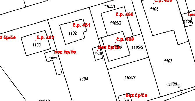 Batelov 116548746 na parcele st. 1103 v KÚ Batelov, Katastrální mapa