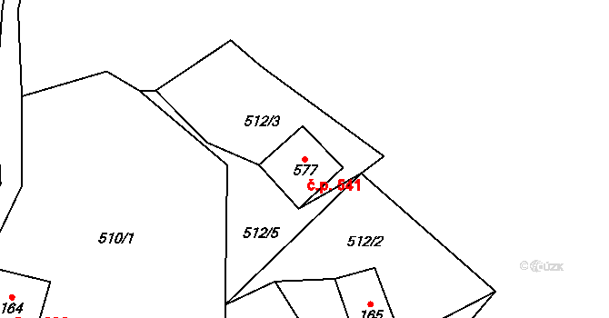 Janov nad Nisou 541 na parcele st. 577 v KÚ Janov nad Nisou, Katastrální mapa