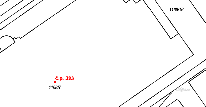 Syrovice 323 na parcele st. 1168/7 v KÚ Syrovice, Katastrální mapa