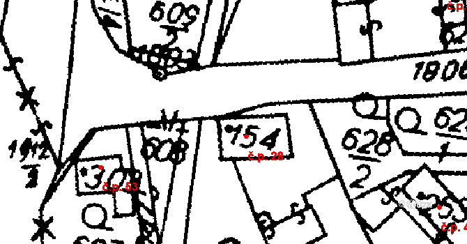 Vesec 28, Mírová pod Kozákovem na parcele st. 154 v KÚ Vesec pod Kozákovem, Katastrální mapa