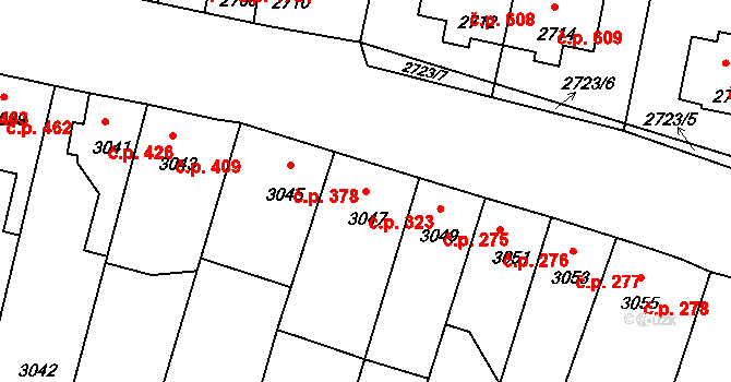 Mimoň I 323, Mimoň na parcele st. 3047 v KÚ Mimoň, Katastrální mapa