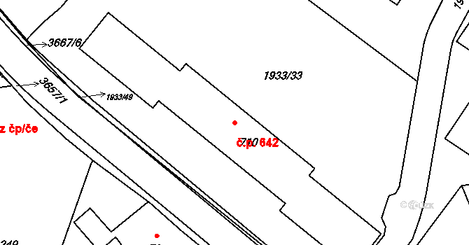 Rtyně v Podkrkonoší 642 na parcele st. 710 v KÚ Rtyně v Podkrkonoší, Katastrální mapa