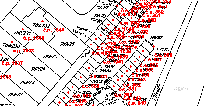 Strážnice 1041 na parcele st. 789/139 v KÚ Strážnice na Moravě, Katastrální mapa