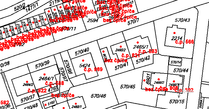 Třebíč 44140746 na parcele st. 6076 v KÚ Třebíč, Katastrální mapa