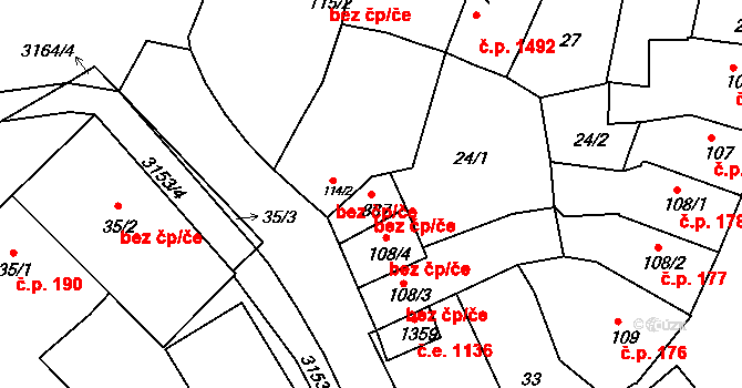 Ivančice 46026746 na parcele st. 887 v KÚ Ivančice, Katastrální mapa