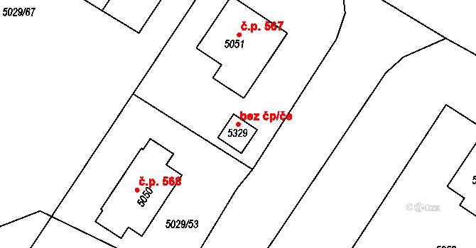 Luštěnice 49365746 na parcele st. 5329 v KÚ Luštěnice, Katastrální mapa