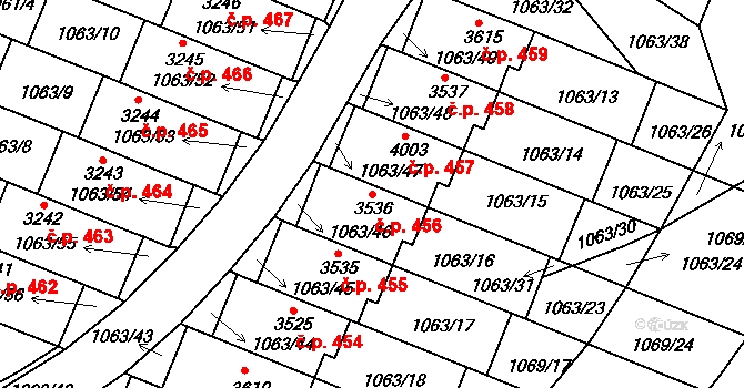 Plešivec 456, Český Krumlov na parcele st. 3536 v KÚ Český Krumlov, Katastrální mapa