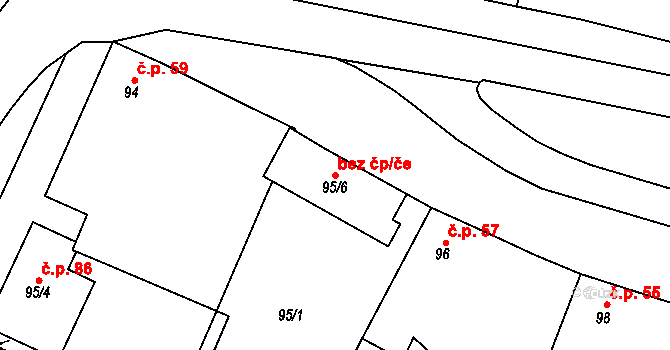 Milíčovice 96849746 na parcele st. 95/6 v KÚ Milíčovice, Katastrální mapa