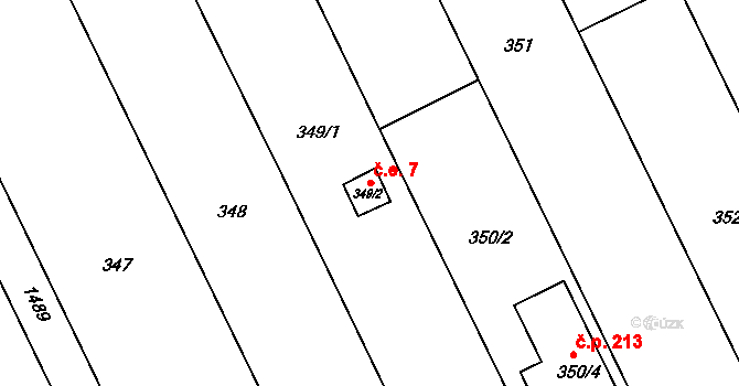 Přerov V-Dluhonice 7, Přerov na parcele st. 349/2 v KÚ Dluhonice, Katastrální mapa