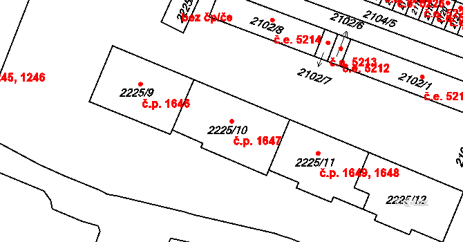 Kadaň 1647 na parcele st. 2225/10 v KÚ Kadaň, Katastrální mapa