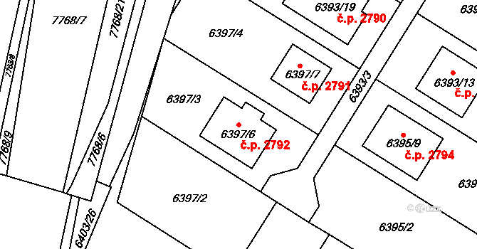 Frýdek 2792, Frýdek-Místek na parcele st. 6397/6 v KÚ Frýdek, Katastrální mapa