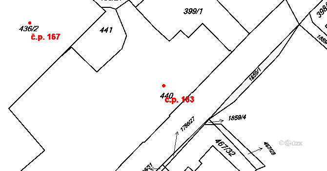 Příbram III 163, Příbram na parcele st. 440 v KÚ Příbram, Katastrální mapa