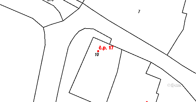 Sedlov 17, Ratboř na parcele st. 10 v KÚ Sedlov, Katastrální mapa