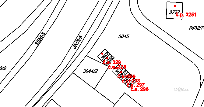 Zlín 329 na parcele st. 6882 v KÚ Zlín, Katastrální mapa