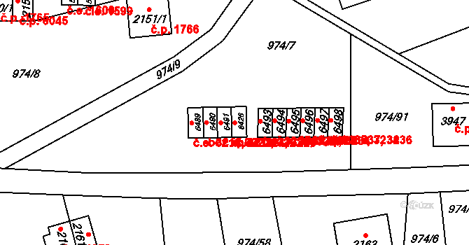 Zlín 3224,3225 na parcele st. 8426 v KÚ Zlín, Katastrální mapa